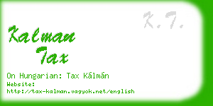 kalman tax business card